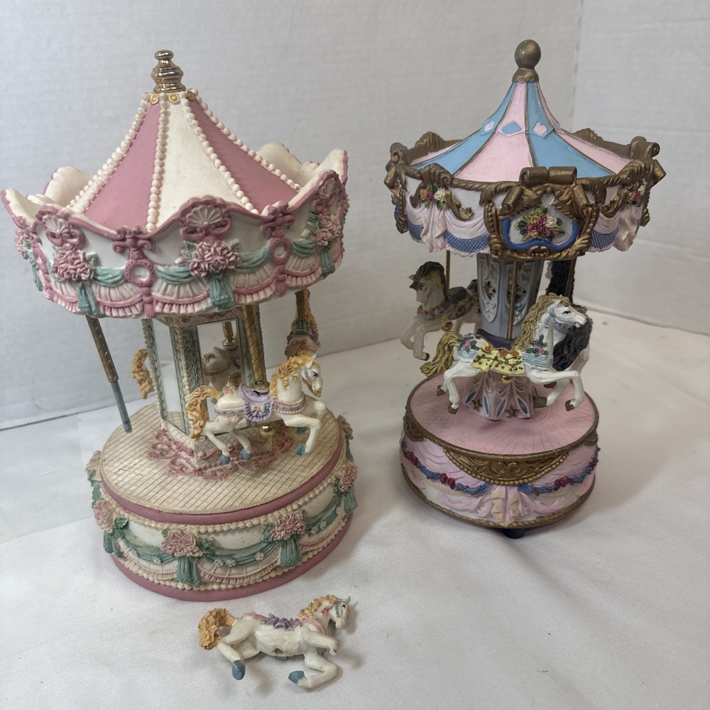 VTG Musical Carousel Victorian Horse Unicorn Repair Replacement Parts 2 READ